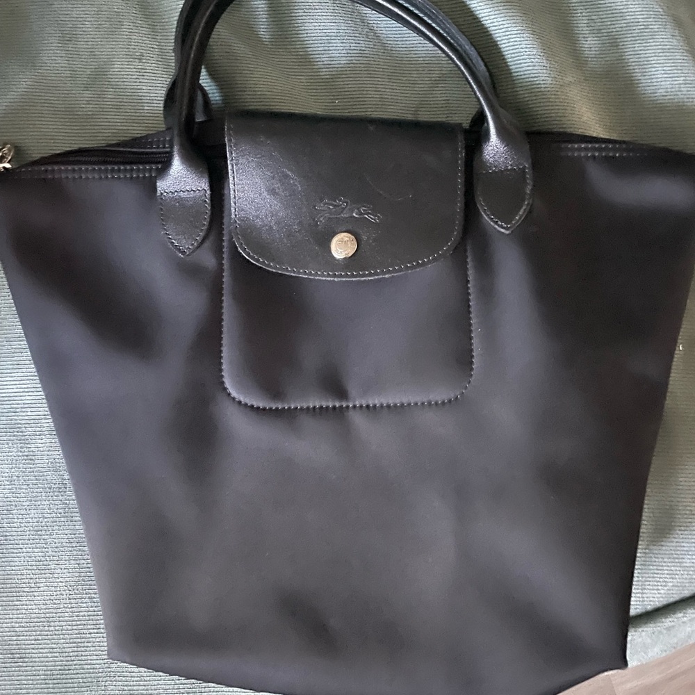 Black Longchamp Le Pliage handbag